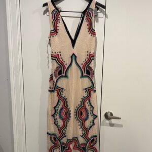Free People Embroidered Multicolor Maxi Dress